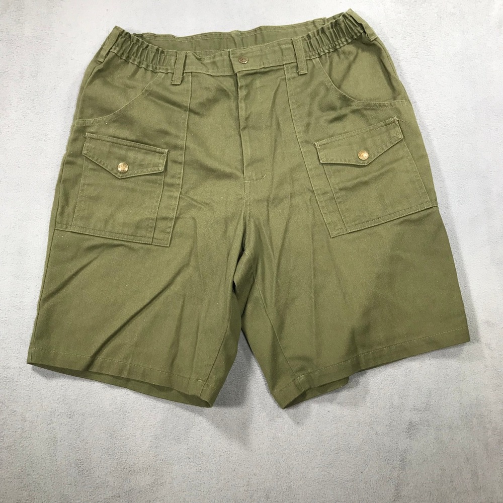 Vintage Boy Scouts of America Cargo Shorts Men 34 Green Official Uniform Utility